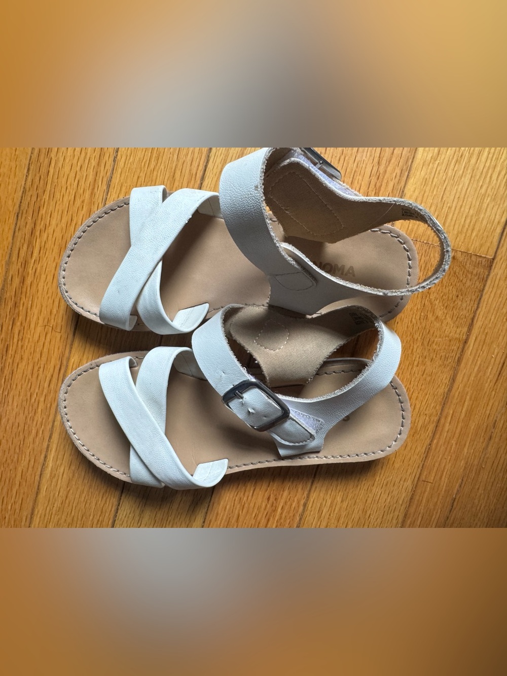 Sonoma Girls Sandals Size 13 white Strappy Buckle Summer Shoes